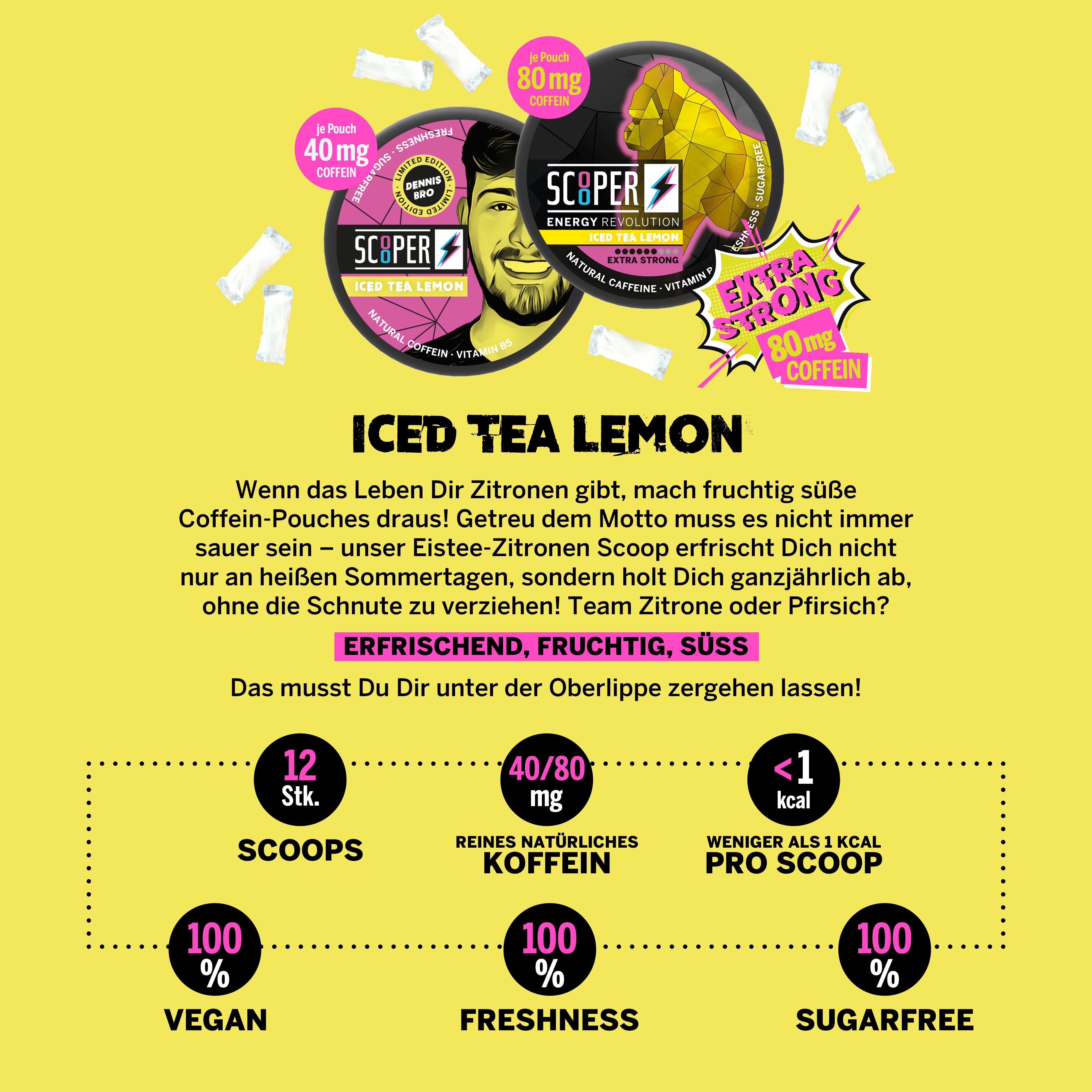 Energy Booster - Iced Tea Lemon Extra Strong 80mg - Gamingstuff.ch