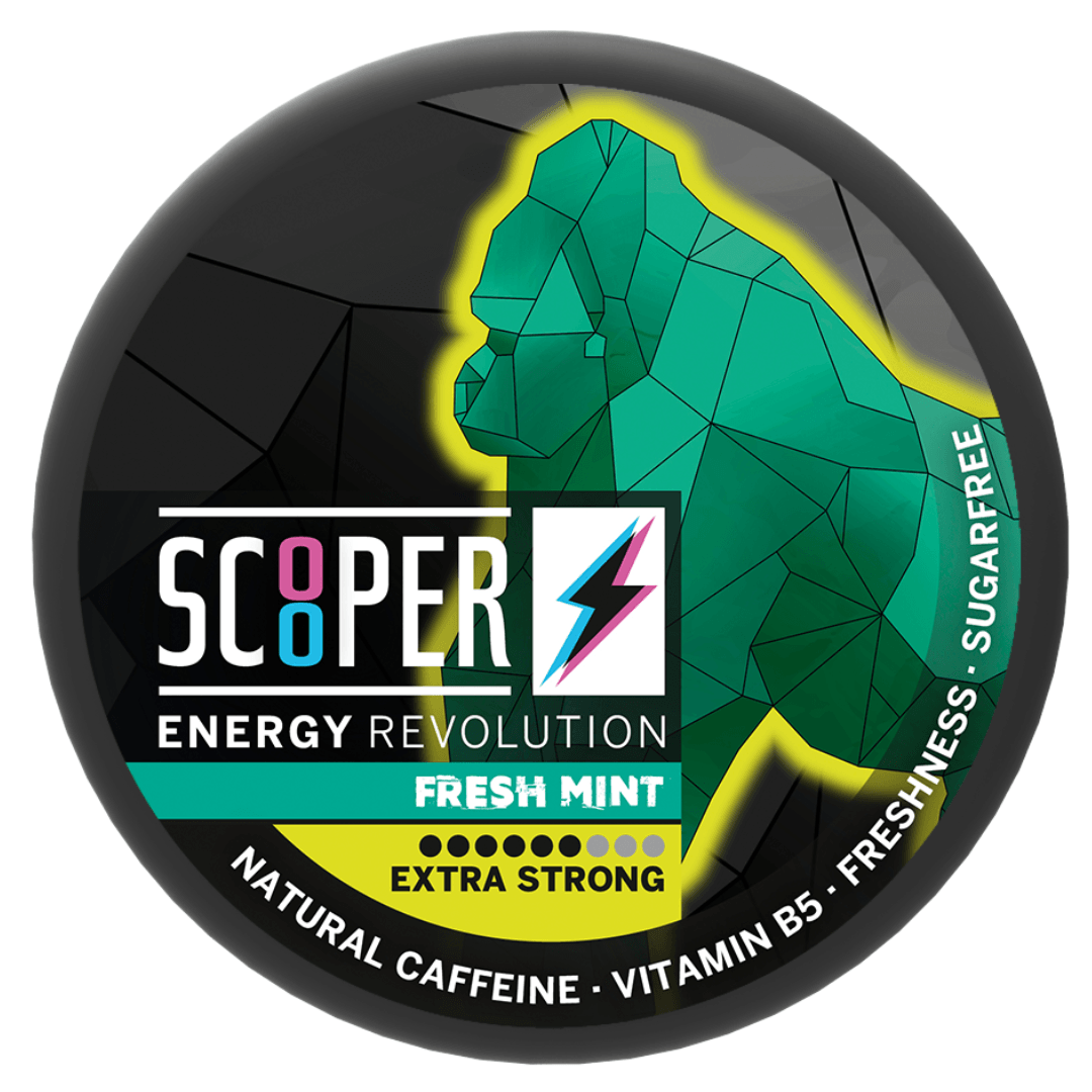 Scooper Energy Koffein Snus - Fresh Mint Extra Strong 80mg - Gamingstuff.ch