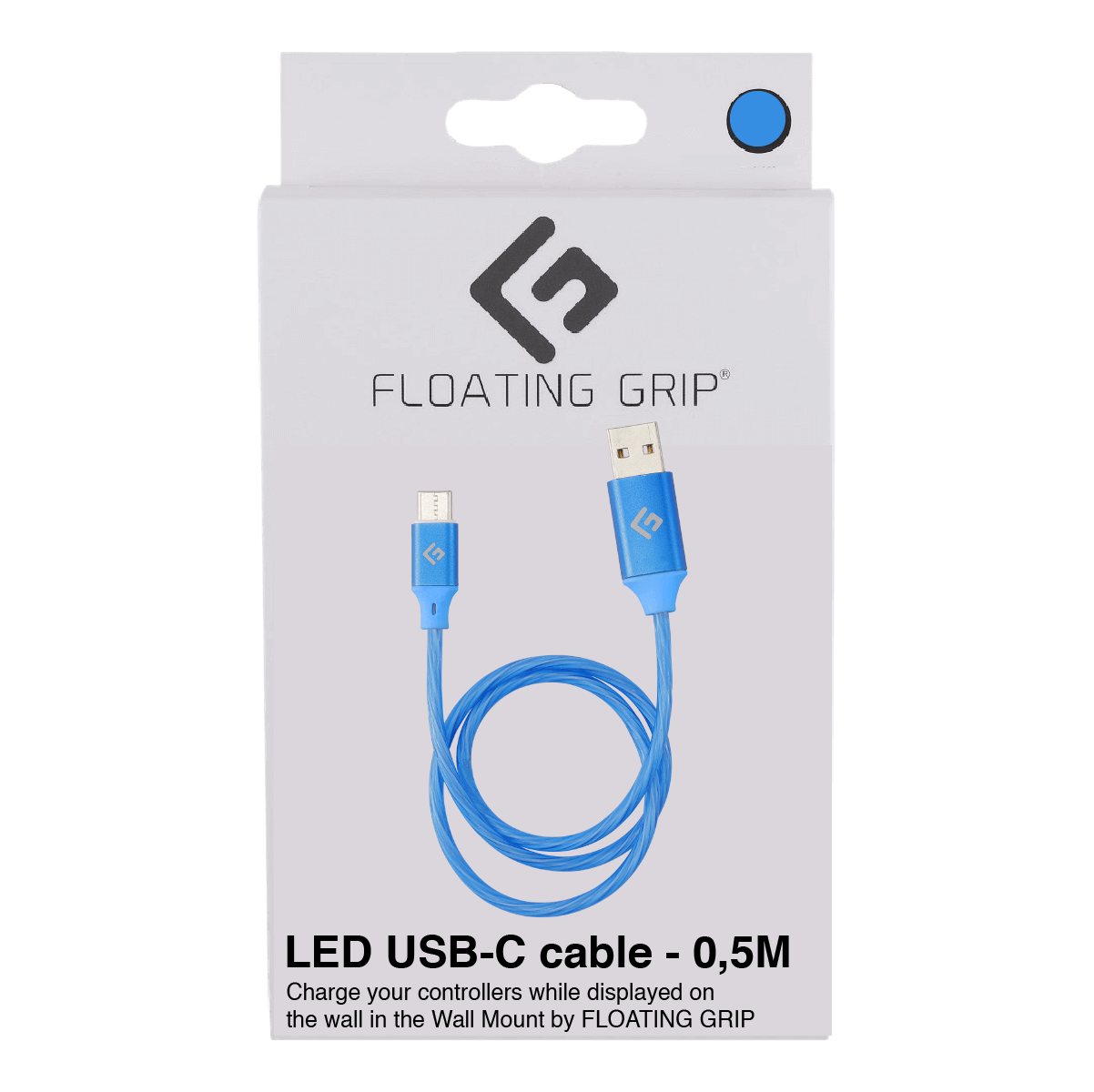 LED USB-C Kabel 0.5m -  Blau - Gamingstuff.ch