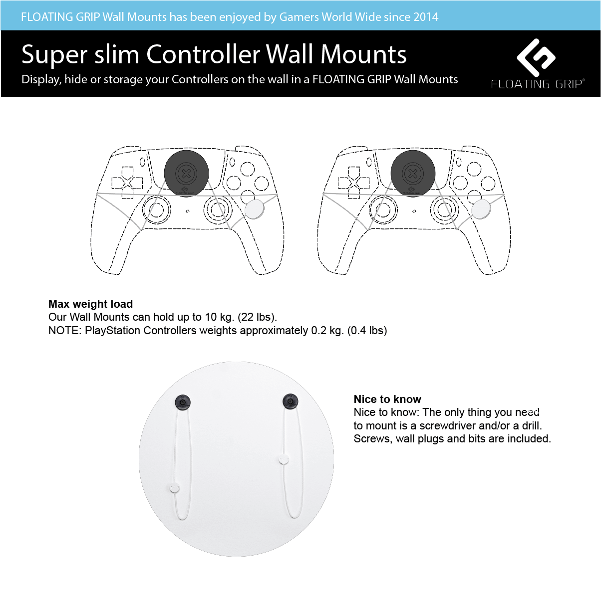 Support Mural de Console de Jeu pour PS5 Slim Console Support de
