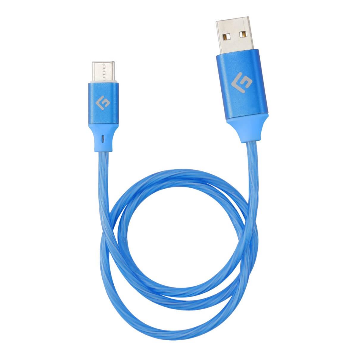 USB C Kabel LED 0.5m - blau - Gamingstuff.ch