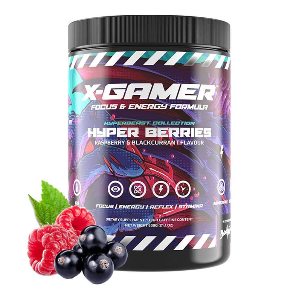 X-Gamer Gaming Booster - Himbeere & schwarze Johannisbeeren Geschmack - 60 Portionen (600gr) - Gamingstuff.ch