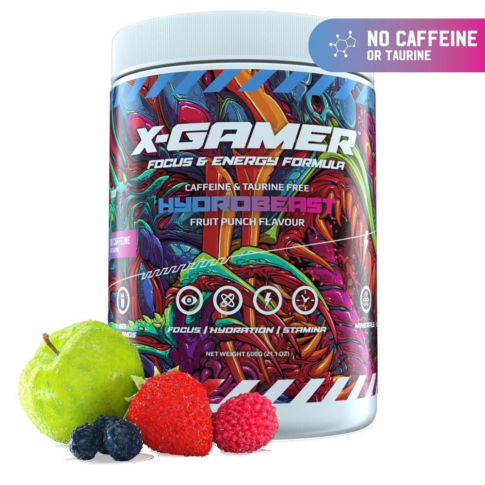 X-Gamer Gaming Booster - HydroBeast Fruit Punch Geschmack (Ohne Taurin&Koffein) - 60 Portionen (600gr) - Gamingstuff.ch